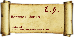 Bercsek Janka névjegykártya
